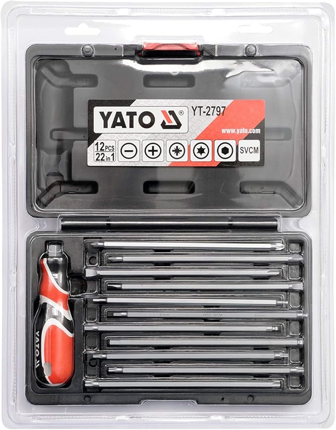 Bộ Tô vít Tổng hợp 12 Chi Tiết Mini YATO YT-2797 (Đảo Đầu) Bộ Tô vít Tổng hợp 12 Chi Tiết Mini YATO YT-2797 (Đảo Đầu)