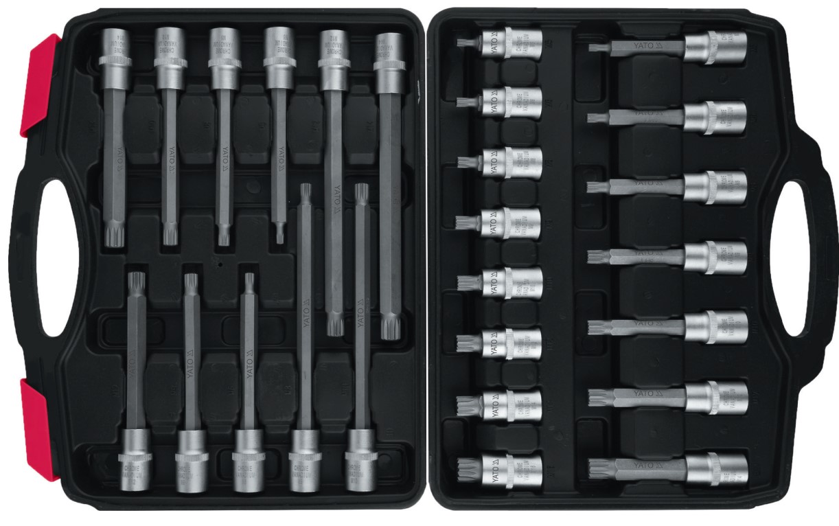 Bộ tuýp 1/2" mũi vít hoa thị M5-M16 26 chi tiết Yato YT-77542 - Ba Lan Bộ tuýp 1/2" mũi vít hoa thị M5-M16 26 chi tiết Yato YT-77542 - Ba Lan