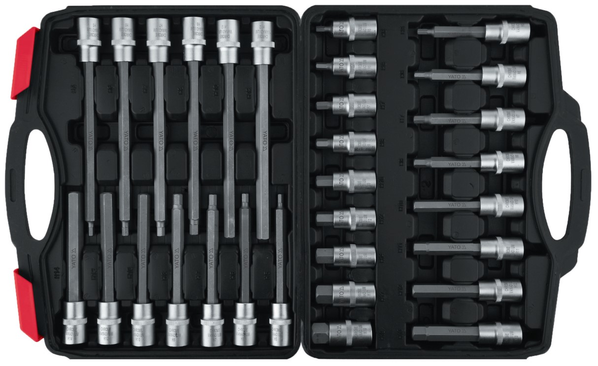 Bộ tuýp 1/2" mũi vít lục giác 5-19mm 30 chi tiết Yato YT-77540 - Ba Lan Bộ tuýp 1/2" mũi vít lục giác 5-19mm 30 chi tiết Yato YT-77540 - Ba Lan