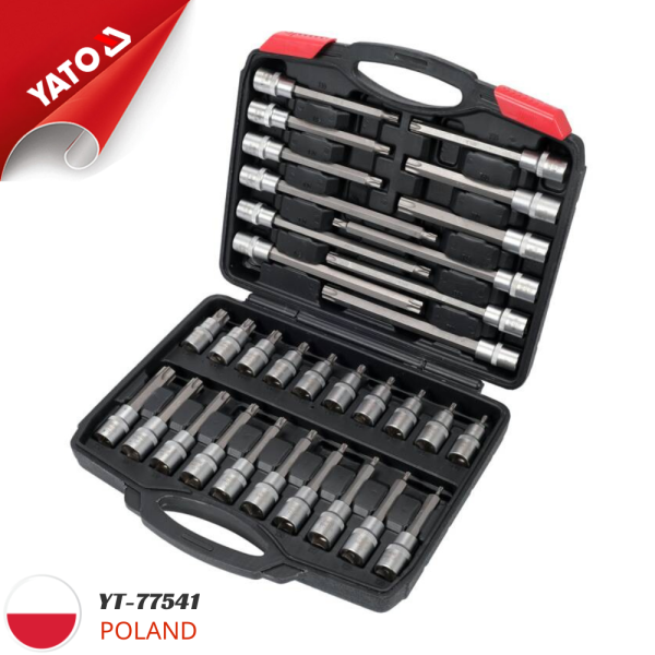 Bộ tuýp 1/2" mũi vít sao T20-T70 32 chi tiết Yato YT-77541 - Ba Lan