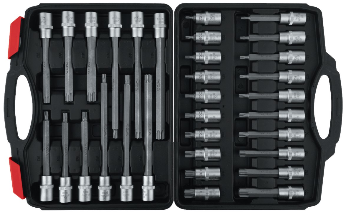Bộ tuýp 1/2" mũi vít sao T20-T70 32 chi tiết Yato YT-77541 - Ba Lan Bộ tuýp 1/2" mũi vít sao T20-T70 32 chi tiết Yato YT-77541 - Ba Lan
