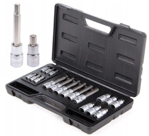 Bộ tuýp 1/4" 1/2" mũi vít lục giác 3-12mm 18 chi tiết Yato YT-7752 - Ba Lan Bộ tuýp 1/4" 1/2" mũi vít lục giác 3-12mm 18 chi tiết Yato YT-7752 - Ba Lan