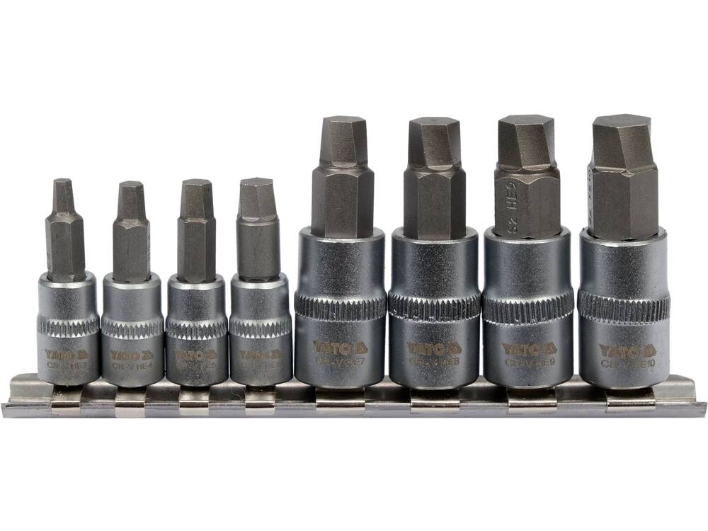 Bộ tuýp 1/4" 3/8" mũi lục giác xoắn tháo gỡ ốc lục giác 8 chi tiết Yato YT-04580 - Ba Lan Bộ tuýp 1/4" 3/8" mũi lục giác xoắn tháo gỡ ốc lục giác 8 chi tiết Yato YT-04580 - Ba Lan