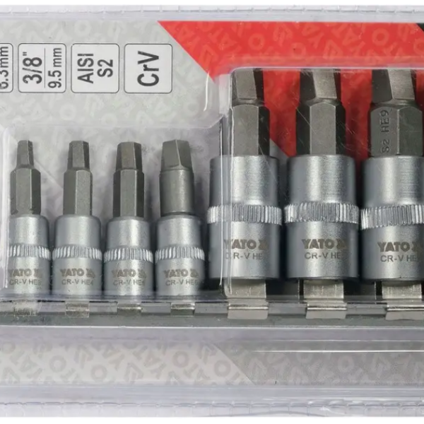 Bộ tuýp 1/4" 3/8" mũi lục giác xoắn tháo gỡ ốc lục giác 8 chi tiết Yato YT-04580 - Ba Lan Bộ tuýp 1/4" 3/8" mũi lục giác xoắn tháo gỡ ốc lục giác 8 chi tiết Yato YT-04580 - Ba Lan