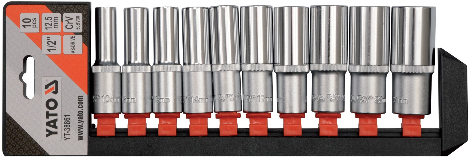 Bộ tuýp dài 1/2" 10-24mm 10 chi tiết Yato YT-38861 - Ba Lan Bộ tuýp dài 1/2" 10-24mm 10 chi tiết Yato YT-38861 - Ba Lan