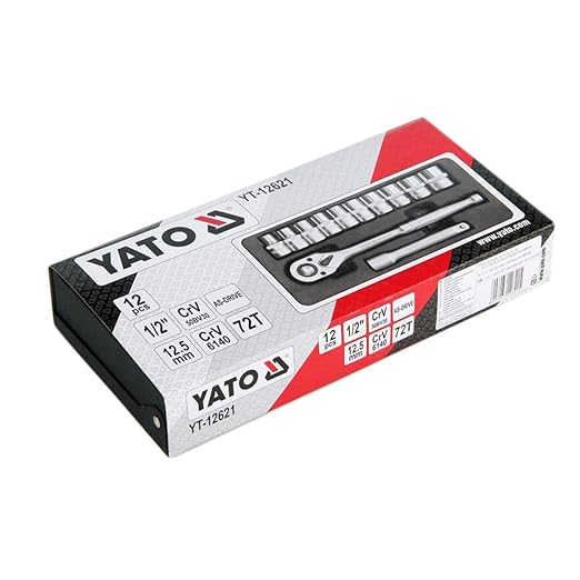Bộ tuýp tay vặn 1/2" 10-24mm 12 chi tiết Yato YT-12621 - Ba Lan Bộ tuýp tay vặn 1/2" 10-24mm 12 chi tiết Yato YT-12621 - Ba Lan