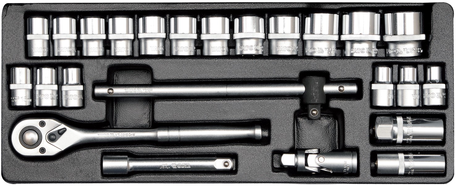 Bộ tuýp tay vặn 1/2" 10-32mm 24 chi tiết Yato YT-12661 - Ba Lan Bộ tuýp tay vặn 1/2" 10-32mm 24 chi tiết Yato YT-12661 - Ba Lan