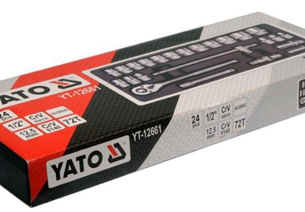 Bộ tuýp tay vặn 1/2" 10-32mm 24 chi tiết Yato YT-12661 - Ba Lan Bộ tuýp tay vặn 1/2" 10-32mm 24 chi tiết Yato YT-12661 - Ba Lan