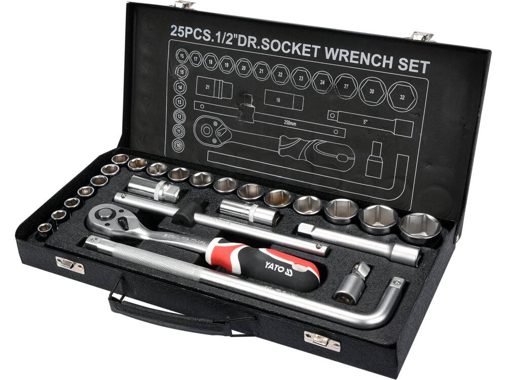 Bộ tuýp tay vặn 1/2" 10-32mm 25 chi tiết Yato YT-12671- Ba Lan Bộ tuýp tay vặn 1/2" 10-32mm 25 chi tiết Yato YT-12671- Ba Lan