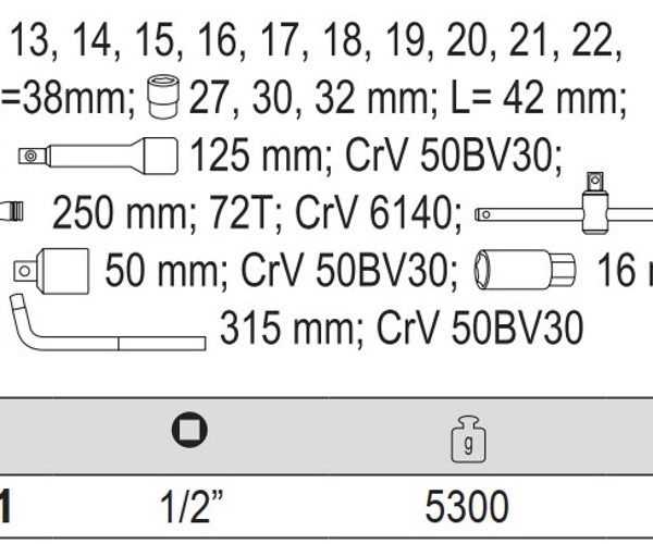 Bộ tuýp tay vặn 1/2" 10-32mm 25 chi tiết Yato YT-12671- Ba Lan Bộ tuýp tay vặn 1/2" 10-32mm 25 chi tiết Yato YT-12671- Ba Lan