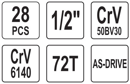 Bộ tuýp tay vặn 1/2" 28 món Yato YT-3876V - Ba Lan Bộ tuýp tay vặn 1/2" 28 món Yato YT-3876V - Ba Lan