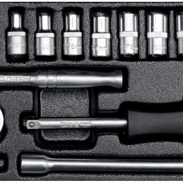 Bộ tuýp tay vặn 1/4" 4-13mm 15 chi tiết Yato YT-14411 - Ba Lan Bộ tuýp tay vặn 1/4" 4-13mm 15 chi tiết Yato YT-14411 - Ba Lan