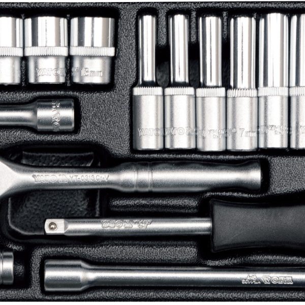 Bộ tuýp tay vặn 1/4" 23 chi tiết Yato YT-14421 Bộ tuýp tay vặn 1/4" 23 chi tiết Yato YT-14421
