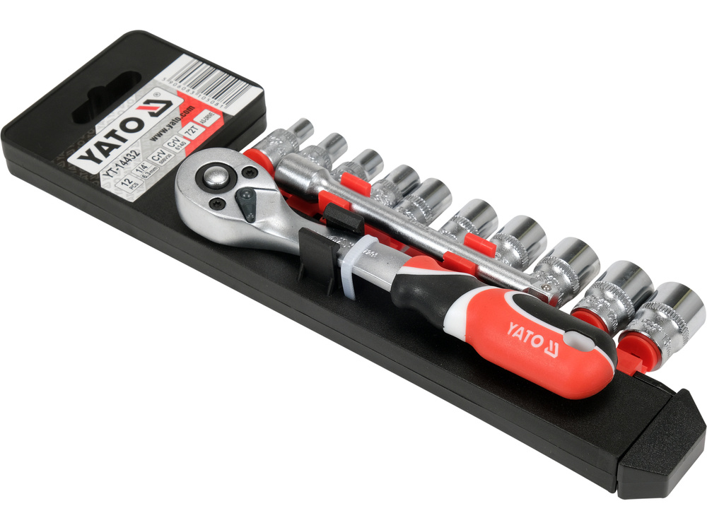 Bộ tuýp tay vặn 1/4" 12 chi tiết Yato YT-14432 Bộ tuýp tay vặn 1/4" 12 chi tiết Yato YT-14432