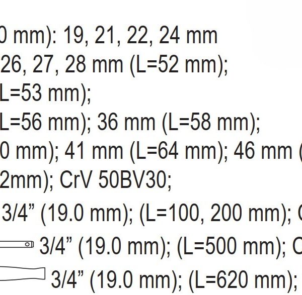 Bộ tuýp tay vặn 3/4" 19-50mm 20 chi tiết Yato YT-1335 - Ba Lan Bộ tuýp tay vặn 3/4" 19-50mm 20 chi tiết Yato YT-1335 - Ba Lan
