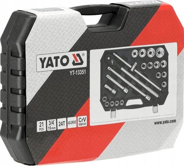 Bộ tuýp tay vặn 3/4" 19-50mm 21 chi tiết Yato YT-13351 - Ba Lan Bộ tuýp tay vặn 3/4" 19-50mm 21 chi tiết Yato YT-13351 - Ba Lan