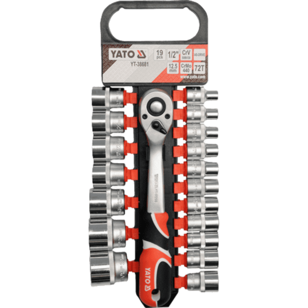 Bộ tuýp tay vặn 8-32mm 1/2" 19 món Yato YT-38681 - Ba Lan Bộ tuýp tay vặn 8-32mm 1/2" 19 món Yato YT-38681 - Ba Lan
