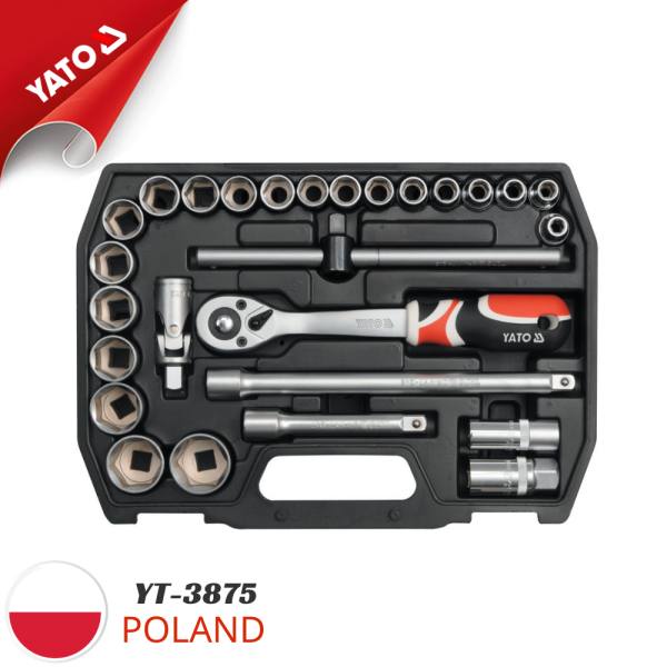 Bộ tuýp tay vặn tổng hợp 1/2" 27 chi tiết Yato YT-3875 - Ba Lan