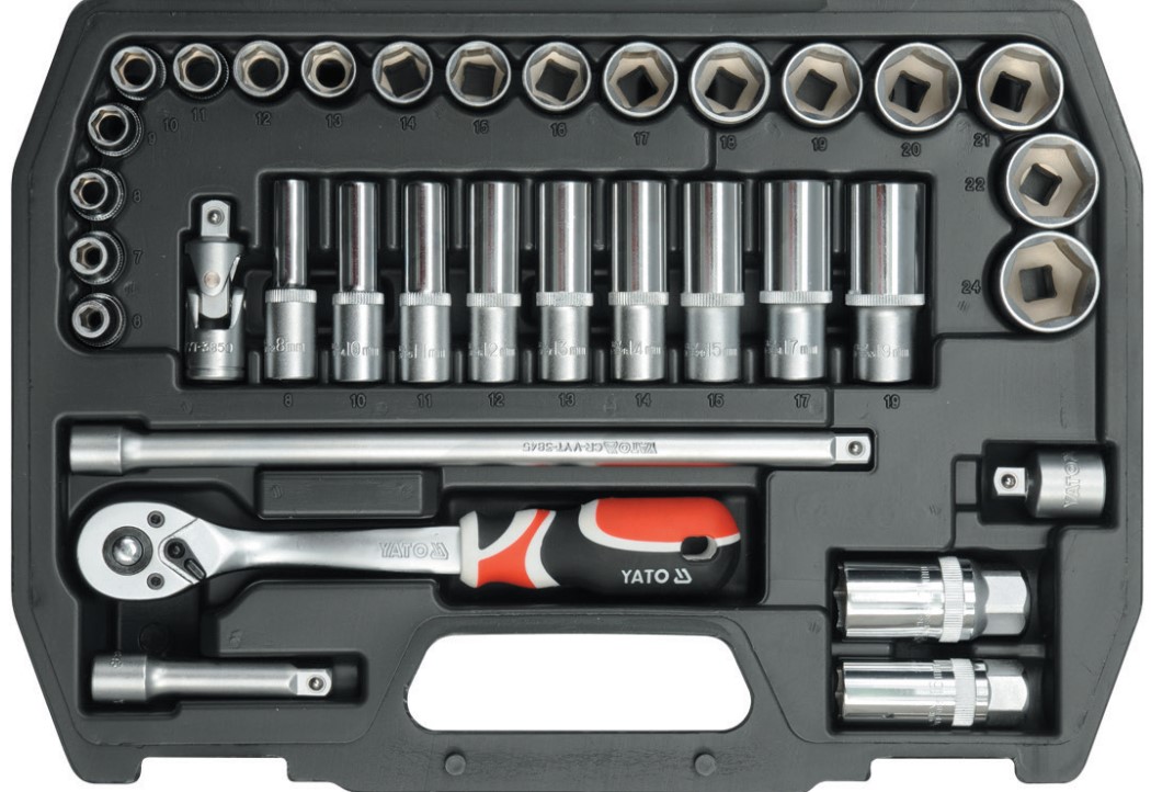 Bộ tuýp tay vặn tổng hợp 3/8" 58 chi tiết Yato YT-3857 - Ba Lan Bộ tuýp tay vặn tổng hợp 3/8" 58 chi tiết Yato YT-3857 - Ba Lan