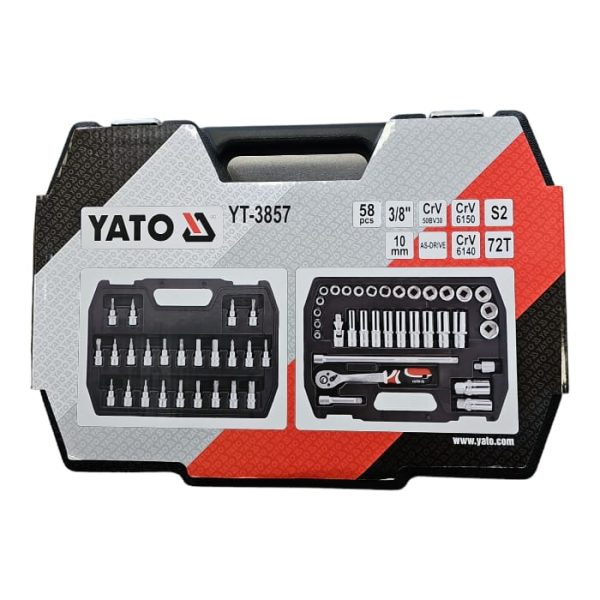 Bộ tuýp tay vặn tổng hợp 3/8" 58 chi tiết Yato YT-3857 - Ba Lan Bộ tuýp tay vặn tổng hợp 3/8" 58 chi tiết Yato YT-3857 - Ba Lan
