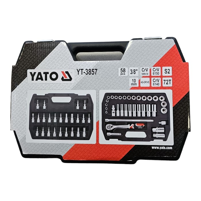Bộ tuýp tay vặn tổng hợp 3/8" 58 chi tiết Yato YT-3857 - Ba Lan Bộ tuýp tay vặn tổng hợp 3/8" 58 chi tiết Yato YT-3857 - Ba Lan