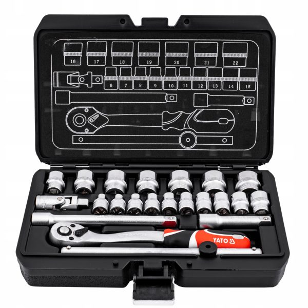 Bộ tuýp tay vặn tổng hợp 3/8" 22 chi tiết Yato YT-38561 - Ba Lan Bộ tuýp tay vặn tổng hợp 3/8" 22 chi tiết Yato YT-38561 - Ba Lan
