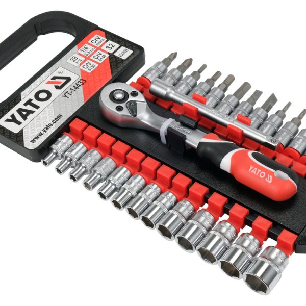 Bộ tuýp tay vặn và mũi vít tổng hợp 1/4" 28 chi tiết Yato YT-14433 - Ba Lan Bộ tuýp tay vặn và mũi vít tổng hợp 1/4" 28 chi tiết Yato YT-14433 - Ba Lan