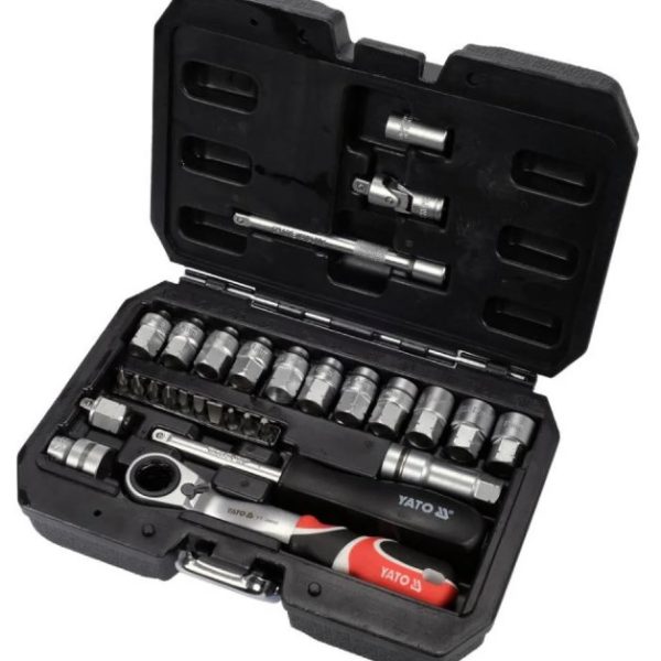 Bộ tuýp tay vặn xuyên tâm 1/4" 29 chi tiết Yato YT-38650