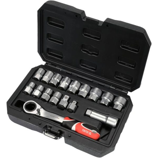 Bộ tuýp tay vặn xuyên tâm 3/8" 1/2" 17 chi tiết Yato YT-38653 - Ba Lan Bộ tuýp tay vặn xuyên tâm 3/8" 1/2" 17 chi tiết Yato YT-38653 - Ba Lan