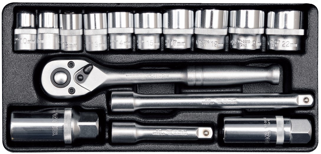 Bộ tuýp vặn tay tổng hợp 3/8" 15 món Yato YT-38631 - Ba Lan Bộ tuýp vặn tay tổng hợp 3/8" 15 món Yato YT-38631 - Ba Lan