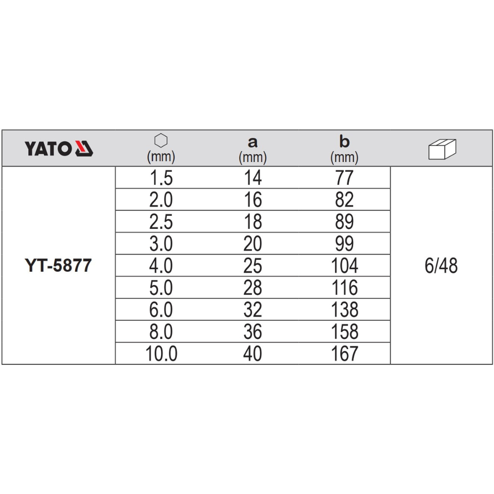 Bộ Lục Giác Dài 9 Chi Tiết YATO YT-5877 Bộ Lục Giác Dài 9 Chi Tiết YATO YT-5877