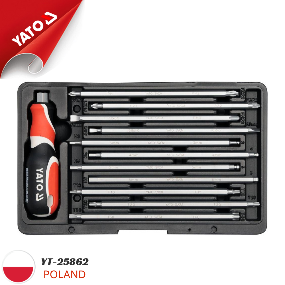Bộ Tô vít Tổng hợp 12 Chi Tiết Mini YATO YT-2797 (Đảo Đầu) Bộ Tô vít Tổng hợp 12 Chi Tiết Mini YATO YT-2797 (Đảo Đầu)
