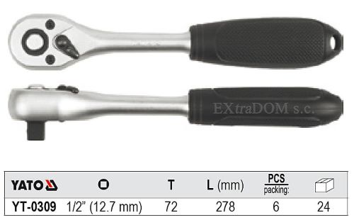 Cần siết tự động 1/2" dạng thẳng 278mm Yato YT-0309 - Ba Lan Cần siết tự động 1/2" dạng thẳng 278mm Yato YT-0309 - Ba Lan