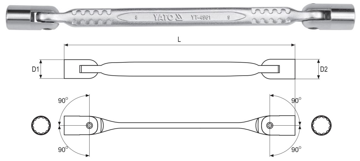 Cờ lê 2 đầu lắc léo 8x19mm Yato YT-4961 - Ba Lan Cờ lê 2 đầu lắc léo 8x19mm Yato YT-4961 - Ba Lan