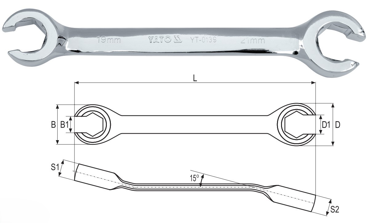 Cờ lê 2 đầu miệng loe Yato Cờ lê 2 đầu miệng loe Yato