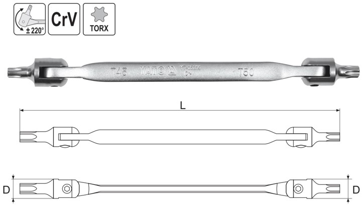 Cờ Lê Lắc Léo Torx YATO (YT-05311 đến YT-05315) Cờ Lê Lắc Léo Torx YATO (YT-05311 đến YT-05315)