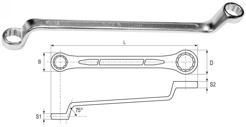 Cờ lê 2 đầu vòng bóng mờ 6x7mm Yato YT-03950 - Ba Lan Cờ lê 2 đầu vòng bóng mờ 6x7mm Yato YT-03950 - Ba Lan
