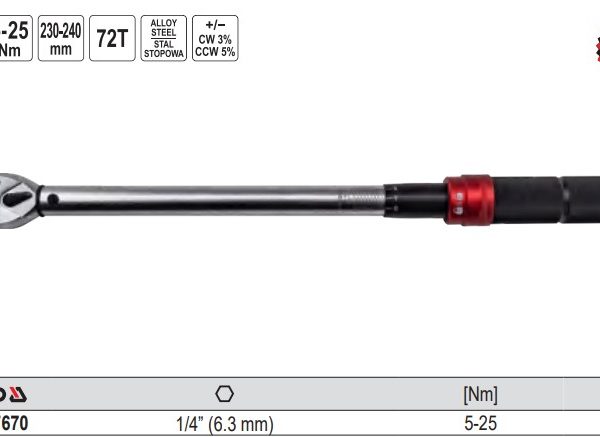 Cờ lê Cân Lực 1/4" YATO YT-07670 Cờ lê Cân Lực 1/4" YATO YT-07670