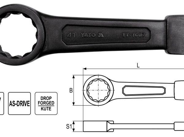 Cờ lê vòng đóng từ 24mm đến 70mm Yato - Ba Lan Cờ lê vòng đóng từ 24mm đến 70mm Yato - Ba Lan
