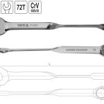 Cờ lê vòng miệng tay đòn tự động lật đảo chiều size: 8mm - 19 mm Yato YT-01870 - Ba Lan