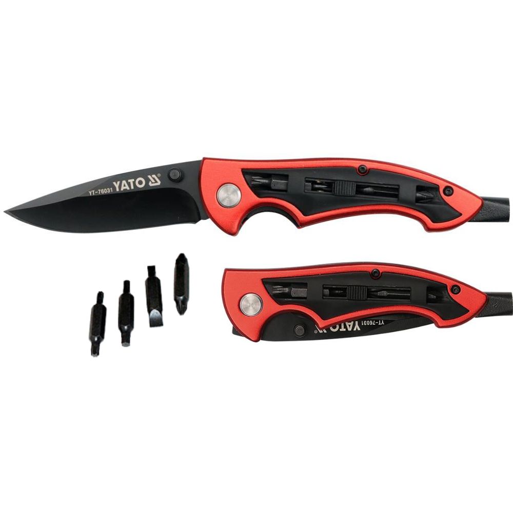 Dao Gấp Kèm Đầu Vít YATO YT-76031 – Lưỡi Thép Không Gỉ, Vỏ Nhôm, Tích Hợp Đa Năng Dao Gấp Kèm Đầu Vít YATO YT-76031 – Lưỡi Thép Không Gỉ, Vỏ Nhôm, Tích Hợp Đa Năng