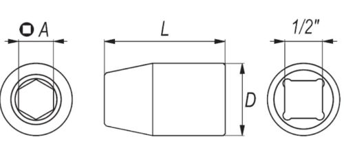 Đầu chuyển 1/2" sang đầu vít đóng 8mm Yato YT-1295 - Ba Lan Đầu chuyển 1/2" sang đầu vít đóng 8mm Yato YT-1295 - Ba Lan
