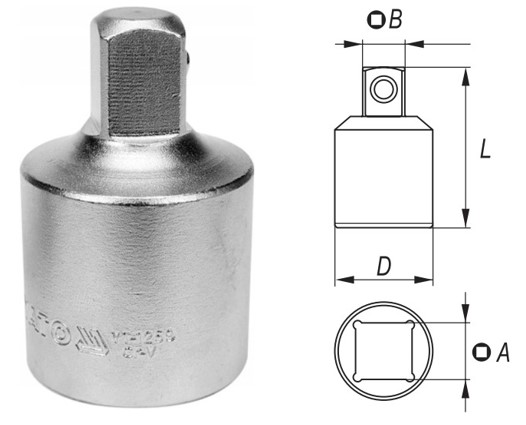 Đầu chuyển 3/4" sang 1/2" Yato YT-1259 - Ba Lan Đầu chuyển 3/4" sang 1/2" Yato YT-1259 - Ba Lan