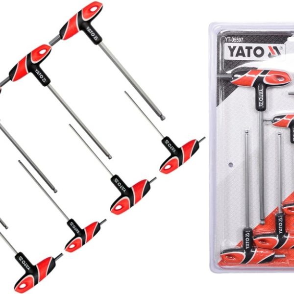 Bộ Lục Giác Đầu Bi Chữ T 8 Chi Tiết YATO YT-05597 Bộ Lục Giác Đầu Bi Chữ T 8 Chi Tiết YATO YT-05597