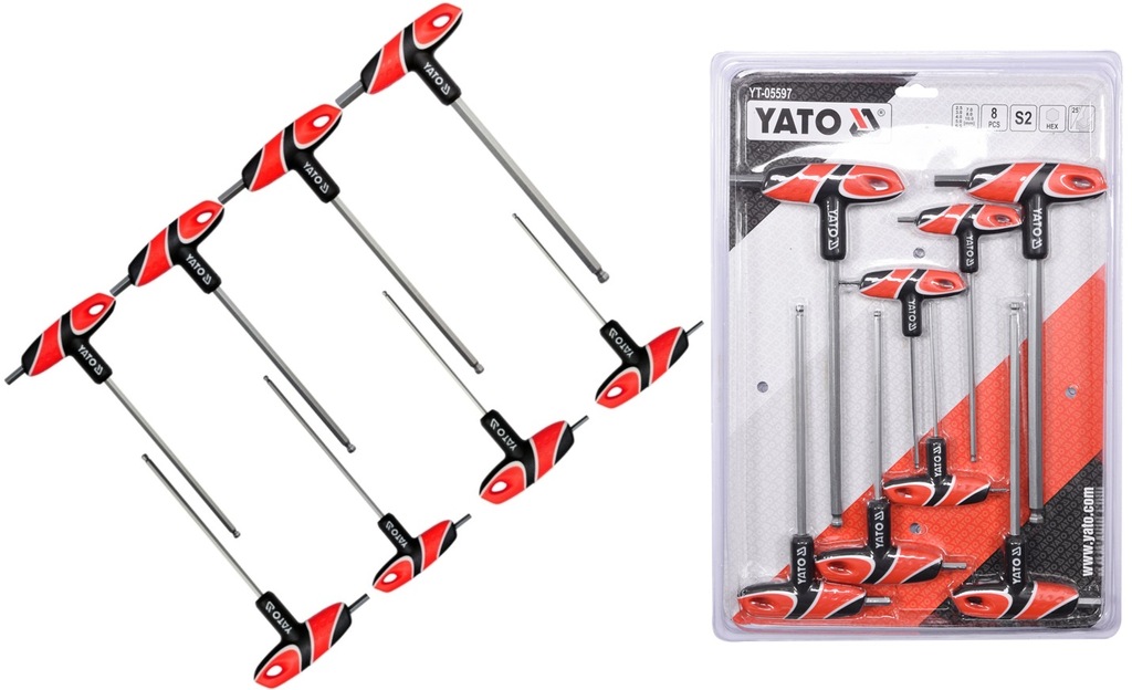 Bộ Lục Giác Đầu Bi Chữ T 8 Chi Tiết YATO YT-05597 Bộ Lục Giác Đầu Bi Chữ T 8 Chi Tiết YATO YT-05597