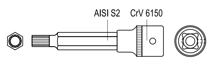 Tuýp 1/2" mũi hoa thị M5 - M17 Yato - Ba Lan Tuýp 1/2" mũi hoa thị M5 - M17 Yato - Ba Lan