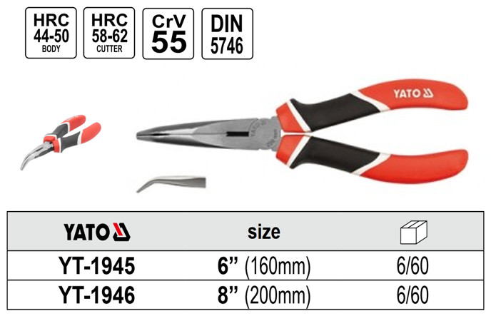 Kìm Mỏ Cong YATO YT-1945 & YT-1946 Kìm Mỏ Cong YATO YT-1945 & YT-1946