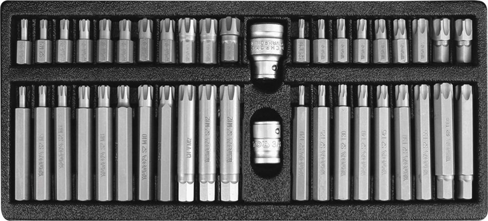 Bộ đầu tuýp 1/2" 3/8" mũi sao có lỗ và mũi Ribe 42 chi tiết Yato YT-0420 - Ba Lan Bộ đầu tuýp 1/2" 3/8" mũi sao có lỗ và mũi Ribe 42 chi tiết Yato YT-0420 - Ba Lan