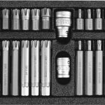 Bộ đầu tuýp 1/2" 3/8" mũi sao có lỗ và mũi Ribe 42 chi tiết Yato YT-0420 - Ba Lan