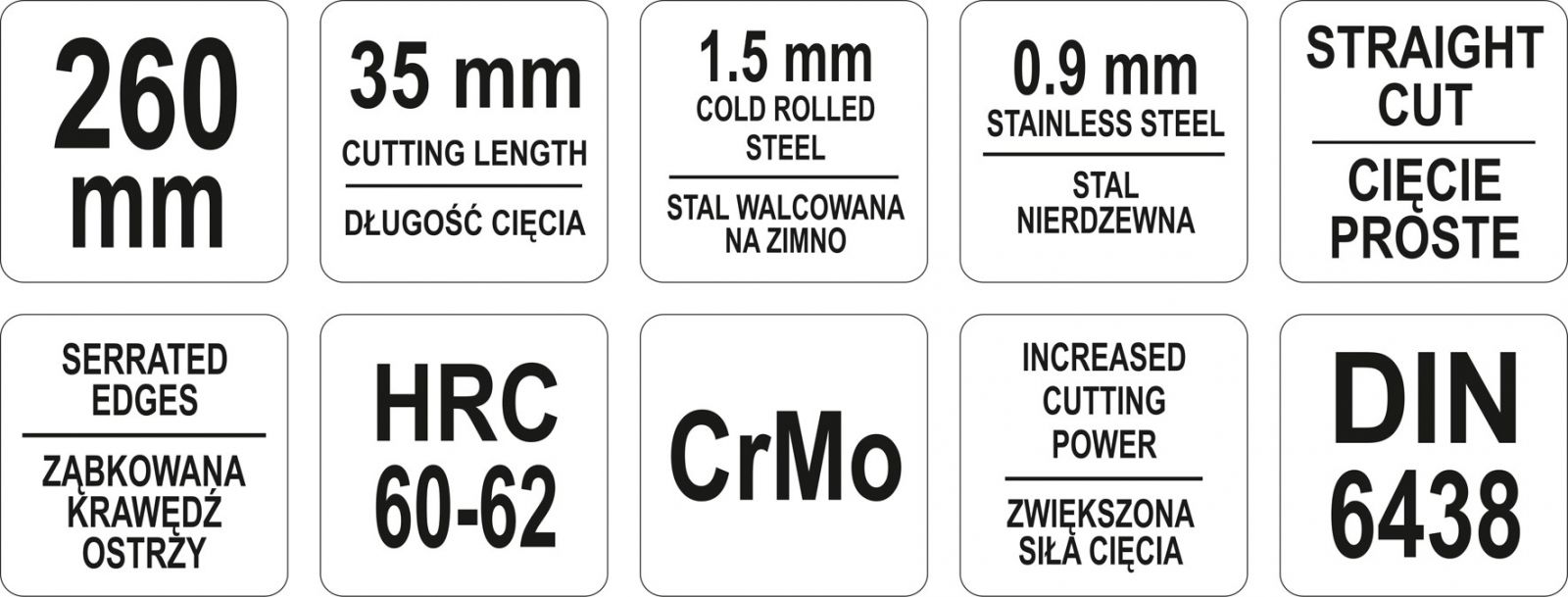Kìm Cắt Tôn YATO YT-1912 – Lưỡi Thép CrMo, Tăng Lực Cắt, HRC 60-62, Dài 260mm, Cắt Tôn, Đồng, Thép Không Gỉ Kìm Cắt Tôn YATO YT-1912 – Lưỡi Thép CrMo, Tăng Lực Cắt, HRC 60-62, Dài 260mm, Cắt Tôn, Đồng, Thép Không Gỉ